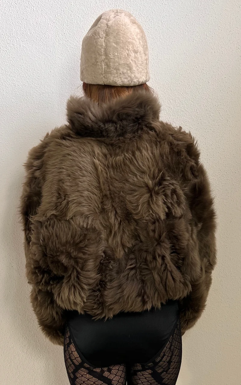 Reworked Curly Lamb Shearling Jacket