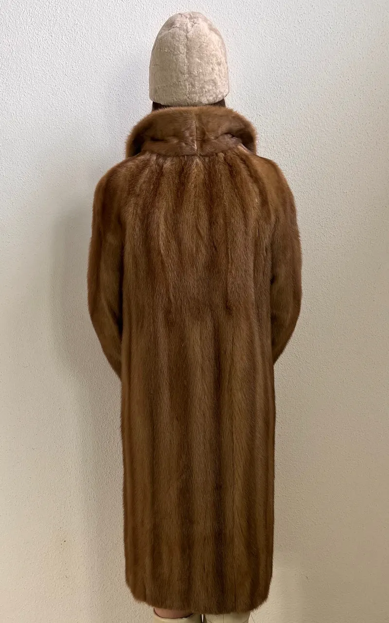 Vintage 1970s Brown Mink Fur Coat
