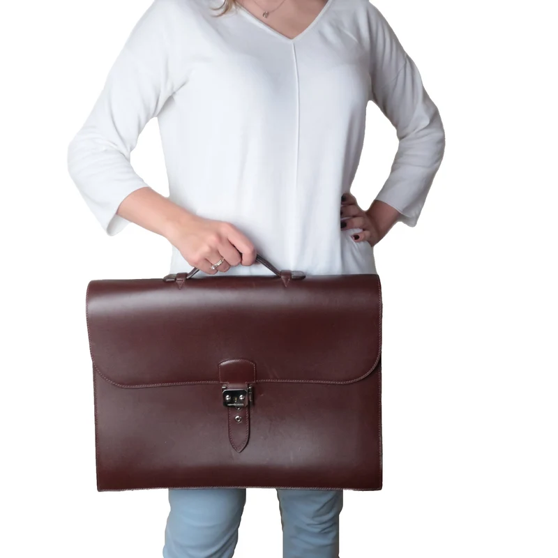 Hermes Brown Leather Sac a Depeche 40 Briefcase Bag G Square (2003)