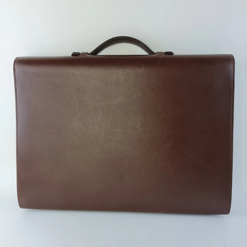 Hermes Brown Leather Sac a Depeche 40 Briefcase Bag G Square (2003)