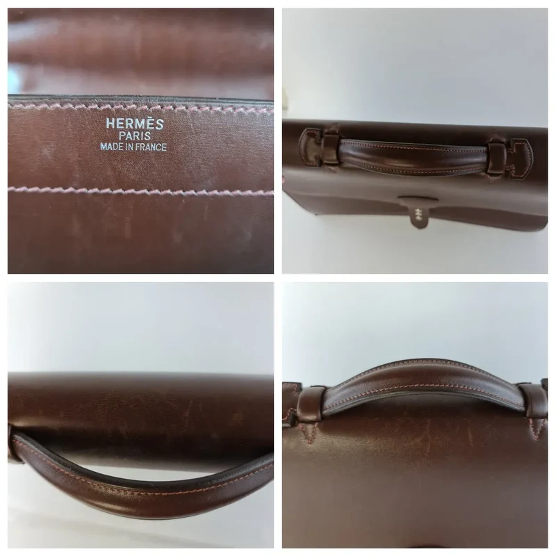 Hermes Brown Leather Sac a Depeche 40 Briefcase Bag G Square (2003)