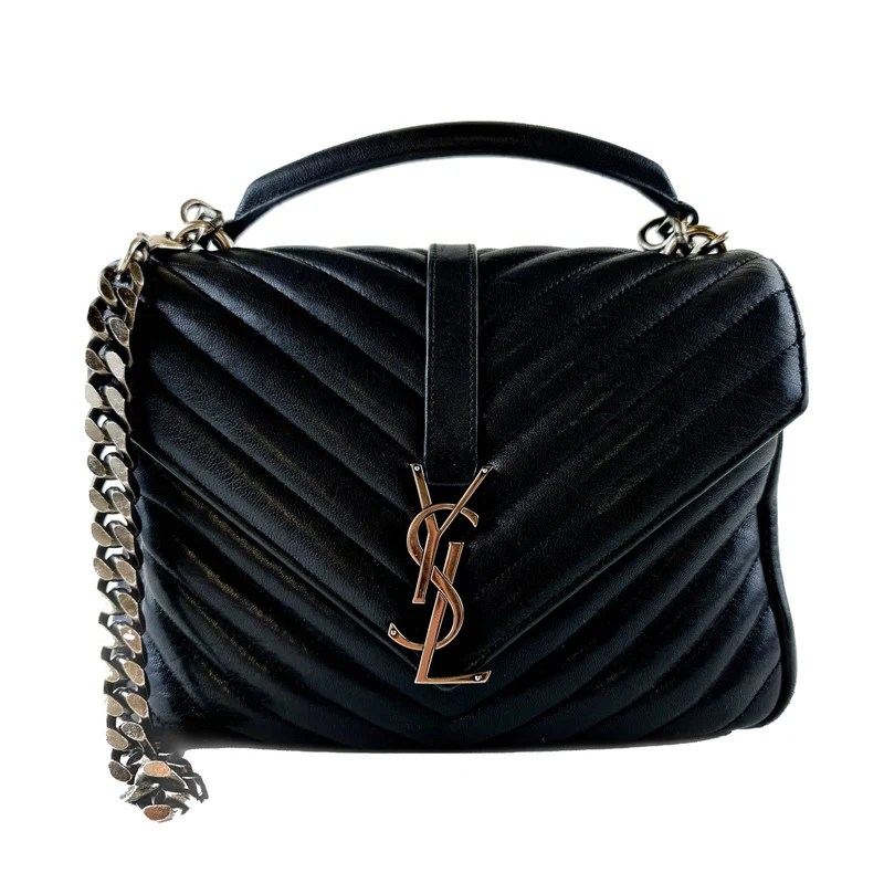 Yves Saint Laurent Black Medium College Bag