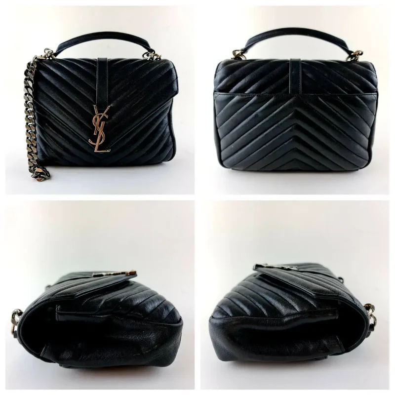 Yves Saint Laurent Black Medium College Bag