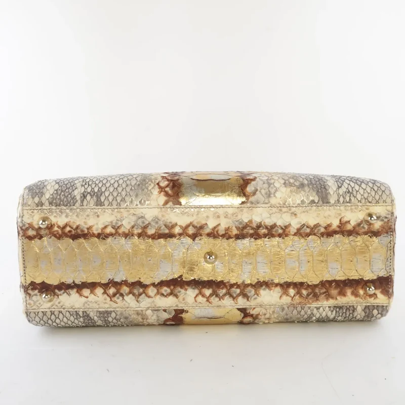 Dior Gold Python Lady Dior Large Shoulder Bag
