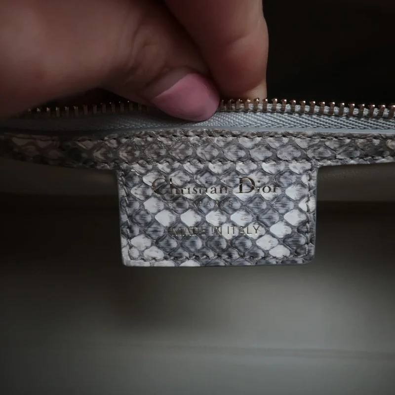 Dior Gold Python Lady Dior Large Shoulder Bag