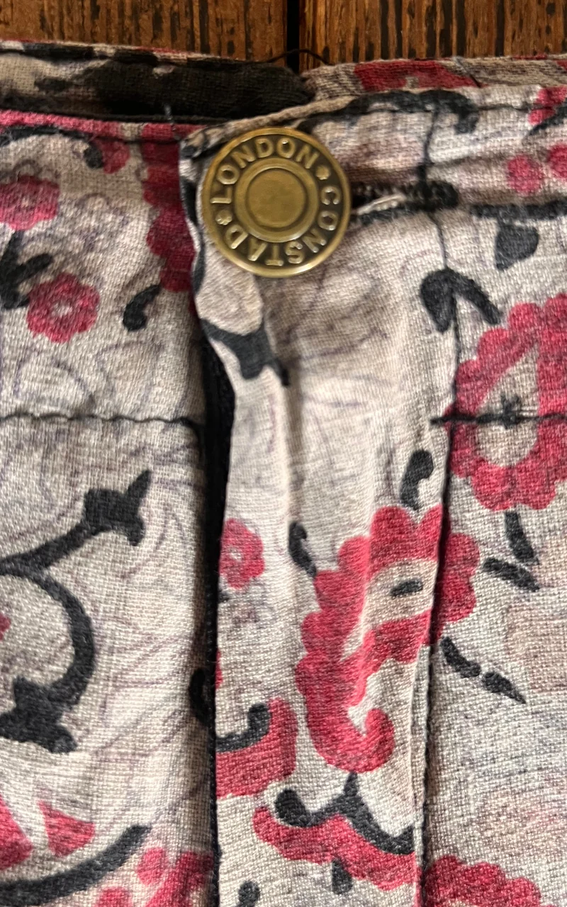 Vintage 90s Constad London Block Print Low Waist Flare