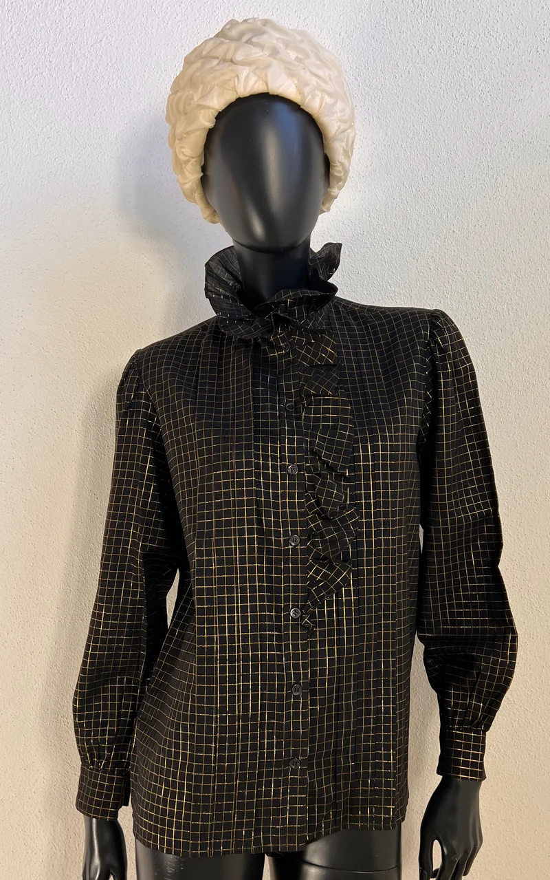 Vintage 70s Yves Saint Laurent Golden Lurex Blouse