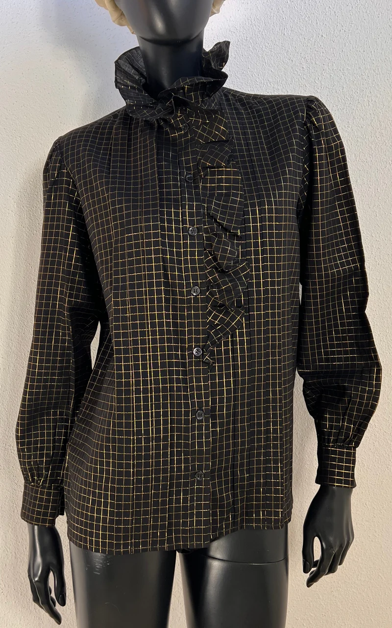 Vintage 70s Yves Saint Laurent Golden Lurex Blouse