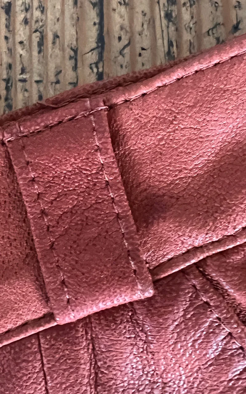 Vintage Leather Pencil Skirt Orange Brown