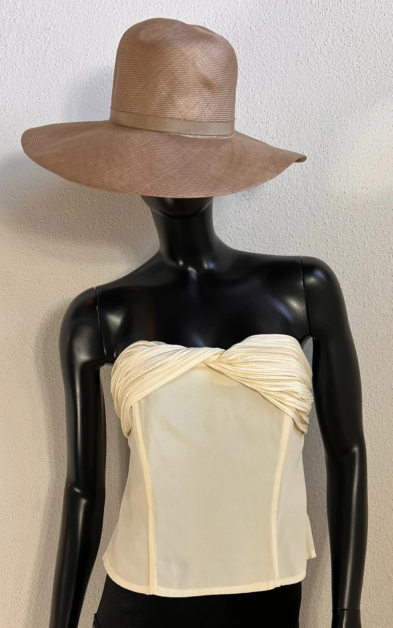 Vintage Wallis Strapless Bustier Top - Ivory
