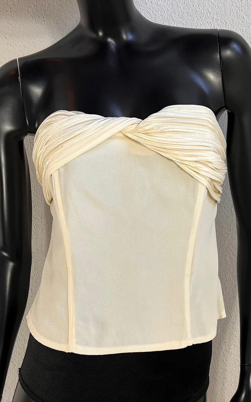 Vintage Wallis Strapless Bustier Top - Ivory