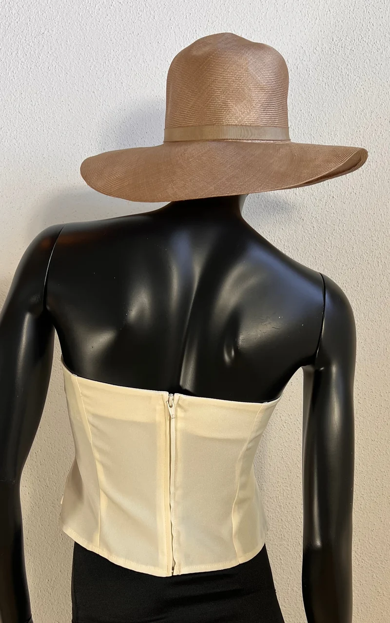 Vintage Wallis Strapless Bustier Top - Ivory