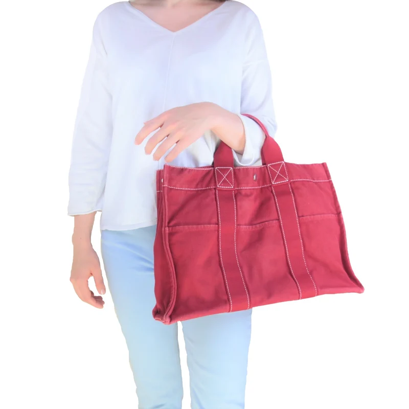 Hermes Red Cannes PM Beach Tote