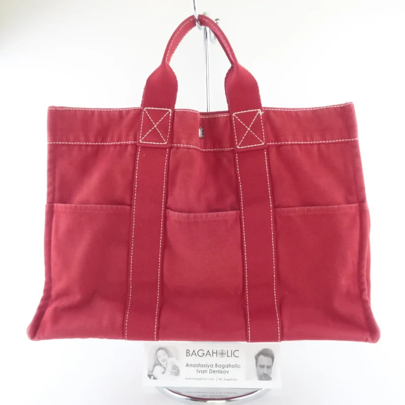 Hermes Red Cannes PM Beach Tote