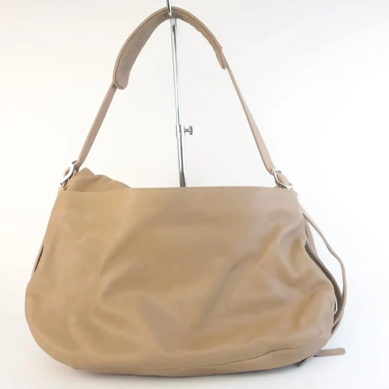 Jimmy Choo Beige Leather Large Biker Saddle Chain Crossbody Bag