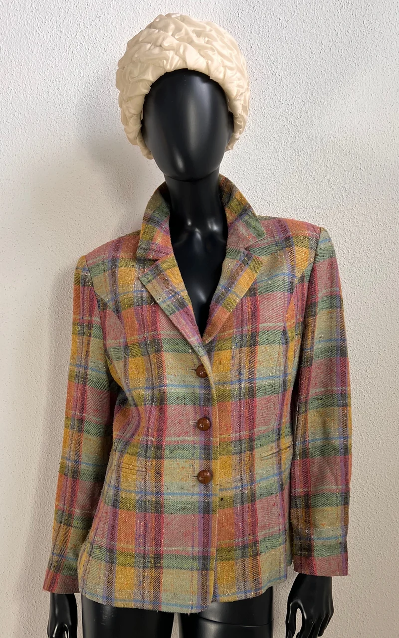 Vintage Lodenfrey Tartan Silk Blazer