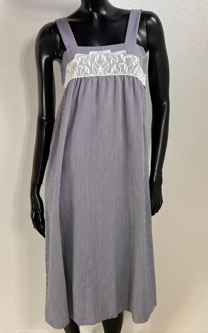 Vintage 70s Romantic Stripe Dress Dress