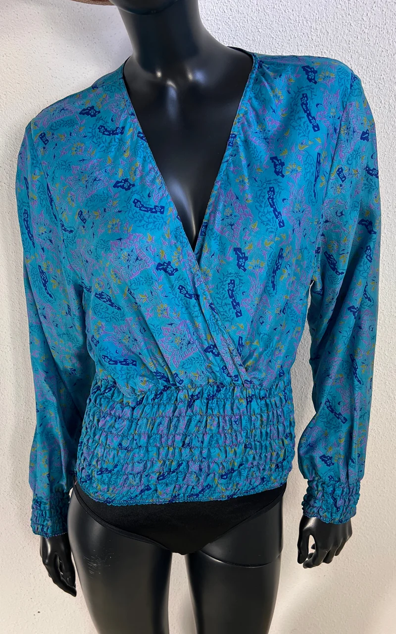 Recycled Sari-Silk Smock Top