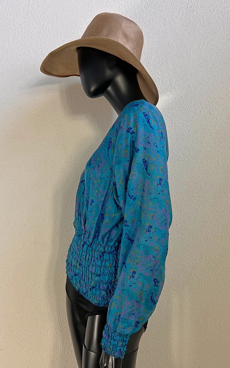 Recycled Sari-Silk Smock Top