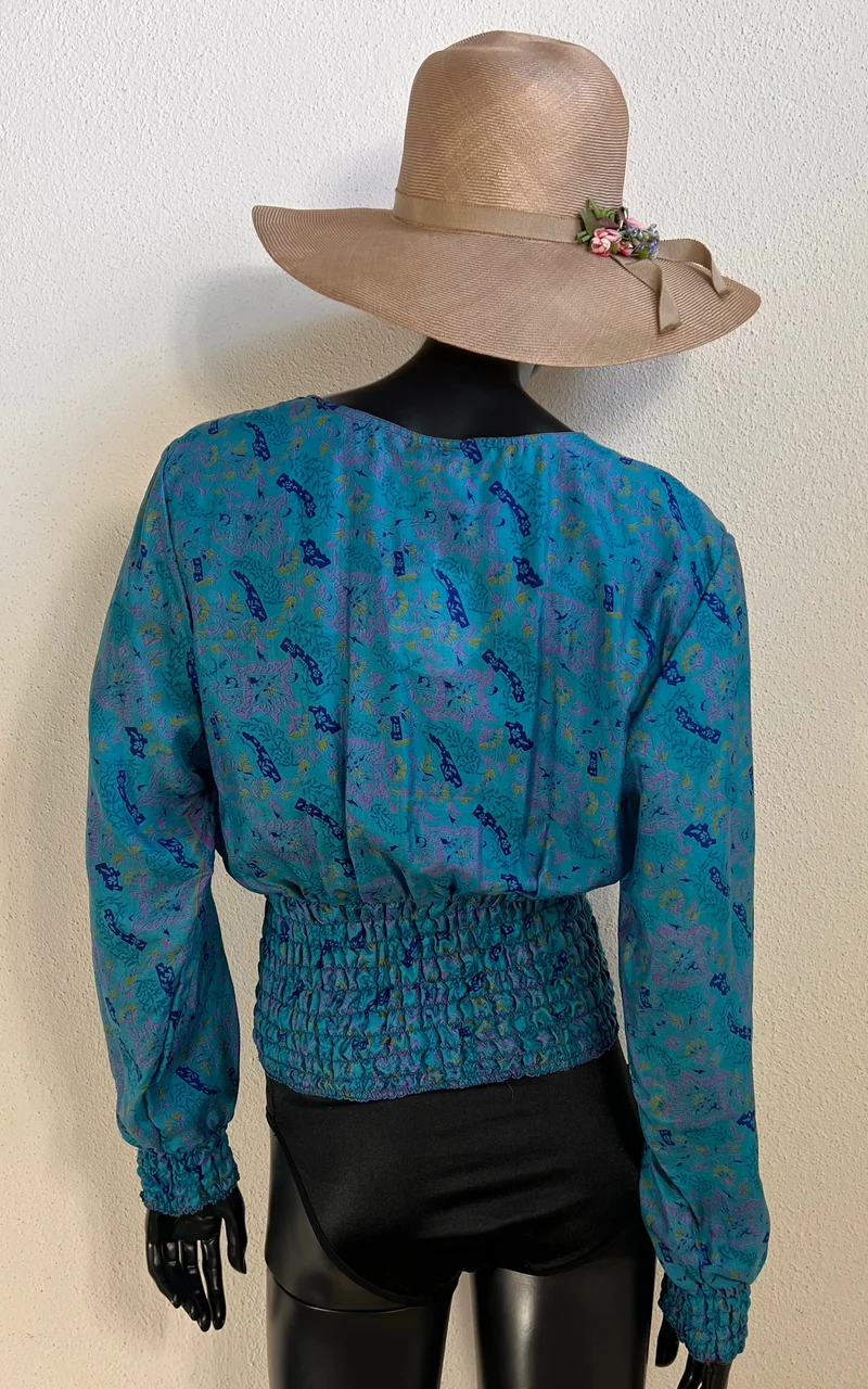 Recycled Sari-Silk Smock Top