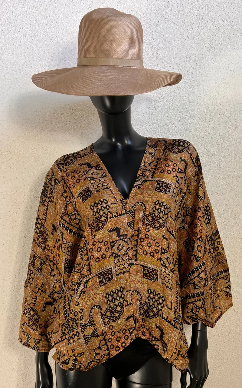 Recycled Sari-Silk Butterfly Wing Top