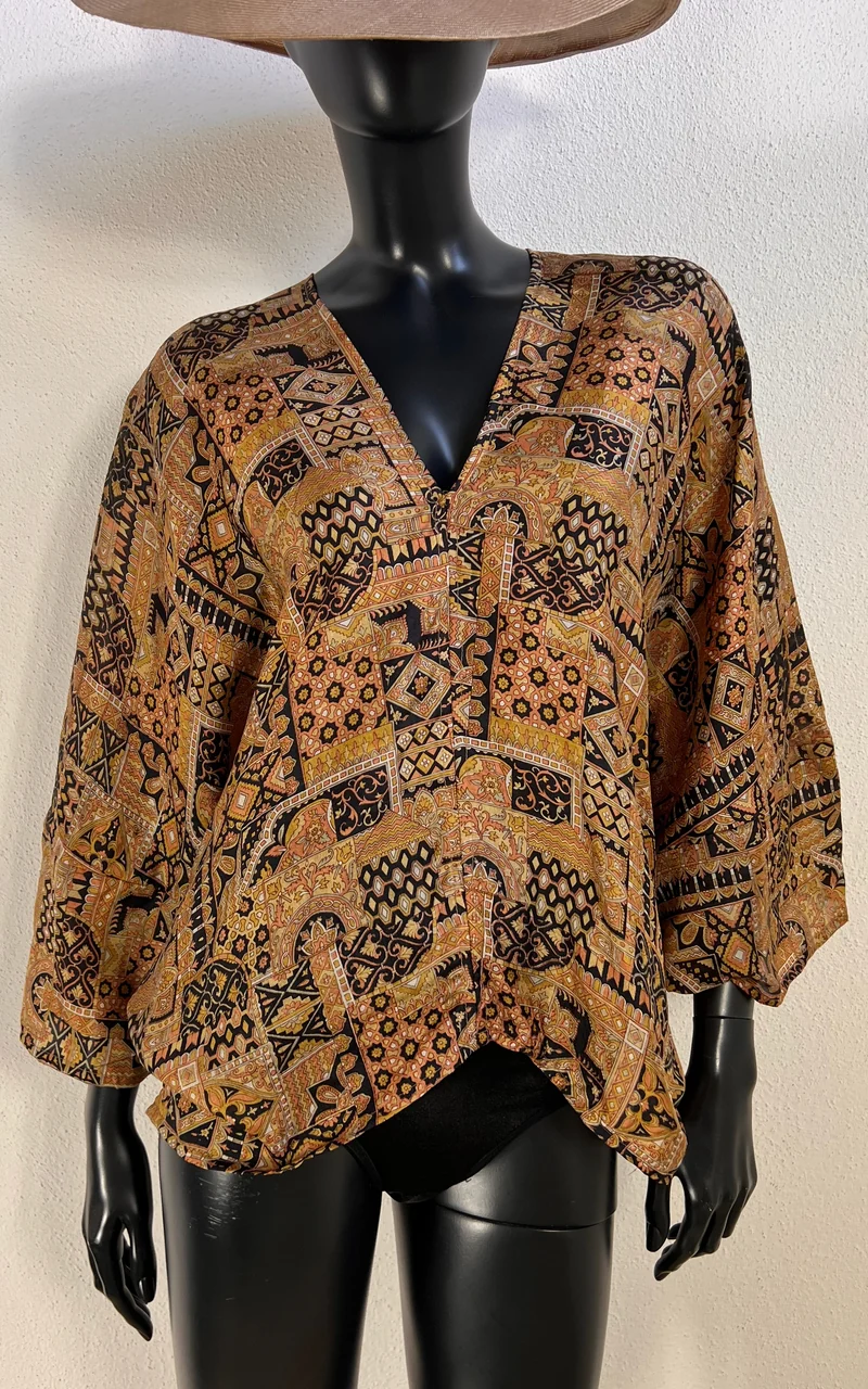 Recycled Sari-Silk Butterfly Wing Top