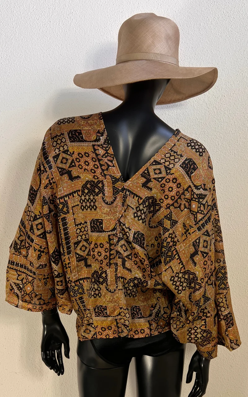 Recycled Sari-Silk Butterfly Wing Top