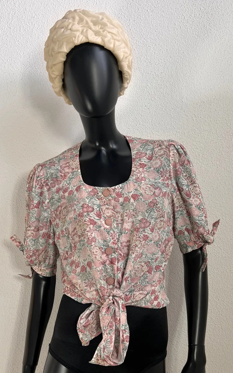 Vintage Romantic Flower Blouse