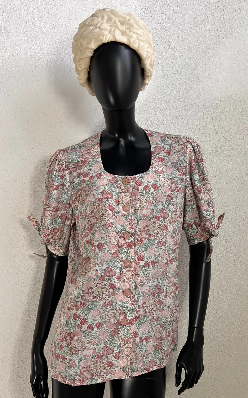 Vintage Romantic Flower Blouse