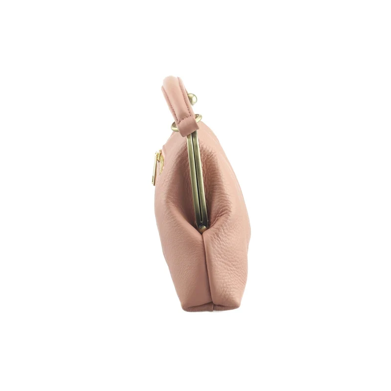 Leder Handtasche Damen - Kleine Olive in Rosa - Umhängetasche, Henkeltasche - Retro Vintage Stil