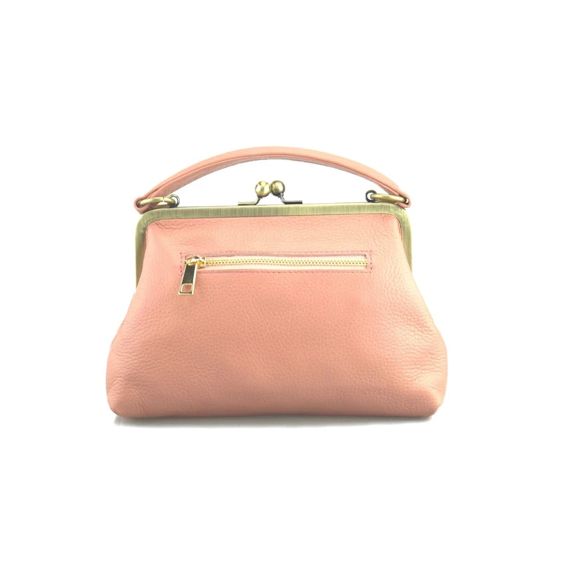 Leder Handtasche Damen - Kleine Olive in Rosa - Umhängetasche, Henkeltasche - Retro Vintage Stil