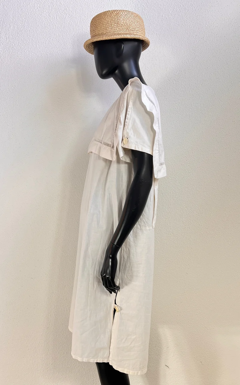 Vintage White Cotton Sailor Dress