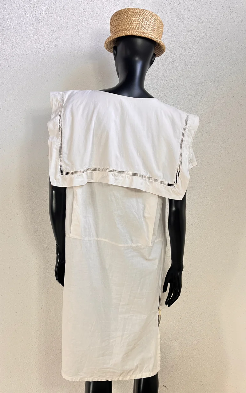 Vintage White Cotton Sailor Dress