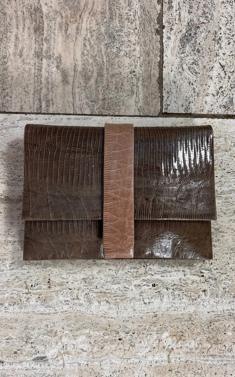 Vintage Andrea Pfister Clutch Bag Taupe