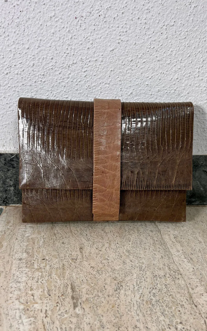 Vintage Andrea Pfister Clutch Bag Taupe