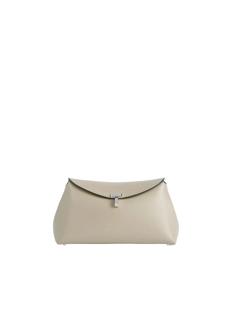 TOTEME Tasche Damen T Lock Leather Clutch Fawn Braun 234 WAL944 LE0004