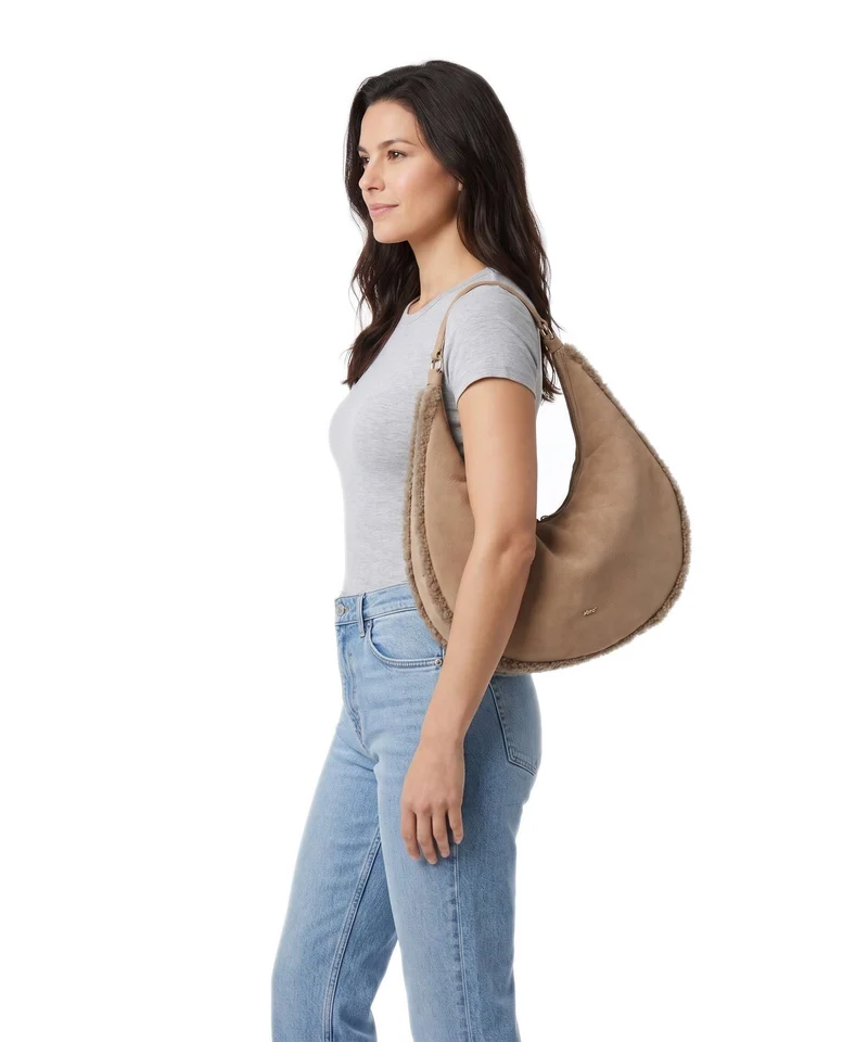 Abro Shearling Nana Big Beuteltasche cappuccino