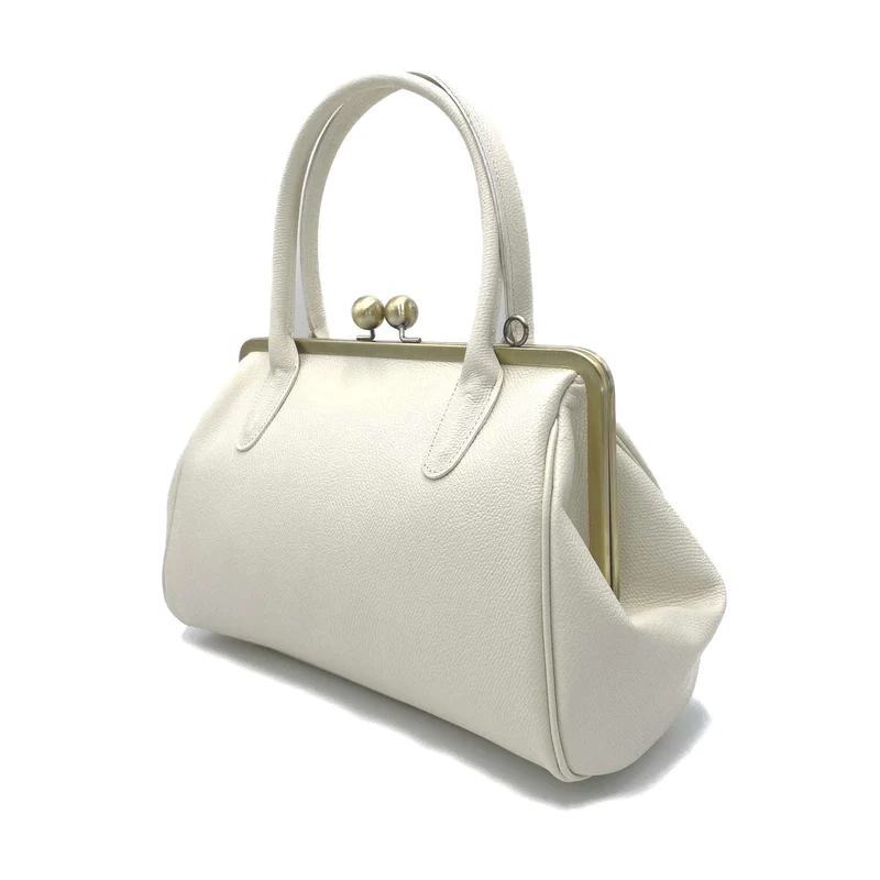 Vintage Bügeltasche - Retro Handtasche 'große Aurelie' in elfenbein weiß