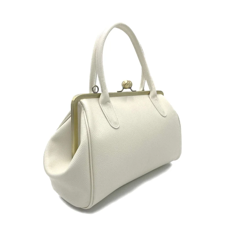Vintage Bügeltasche - Retro Handtasche 'große Aurelie' in elfenbein weiß