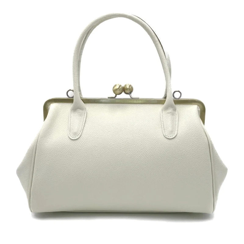 Vintage Bügeltasche - Retro Handtasche 'große Aurelie' in elfenbein weiß