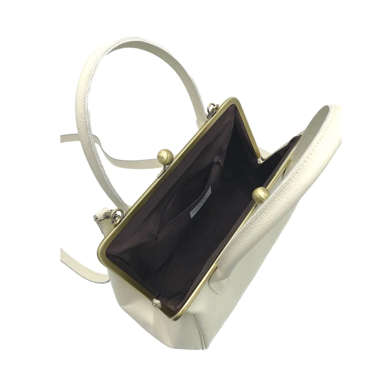 Vintage Bügeltasche - Retro Handtasche 'große Aurelie' in elfenbein weiß