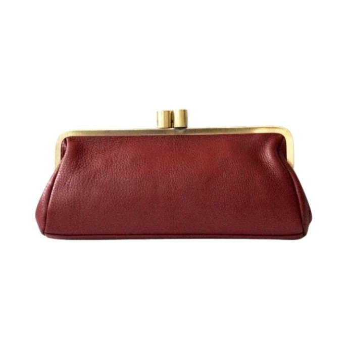 Leder Handtasche / Clutch Victoria in wein rot, Vintage Damen Tasche, Ledertasche, Henkeltasche, Handtasche, Schultertasche, echt leder