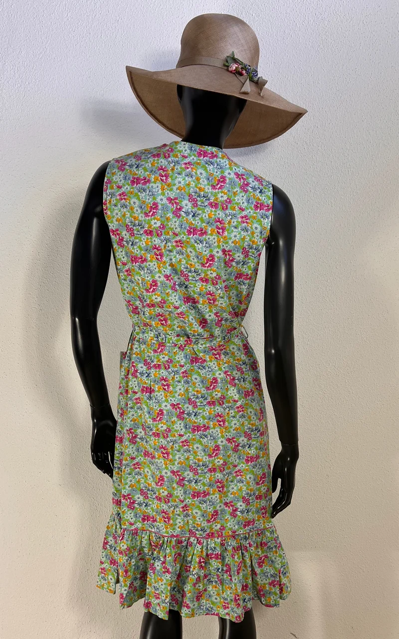 Vintage 70s Apron Flower Dress