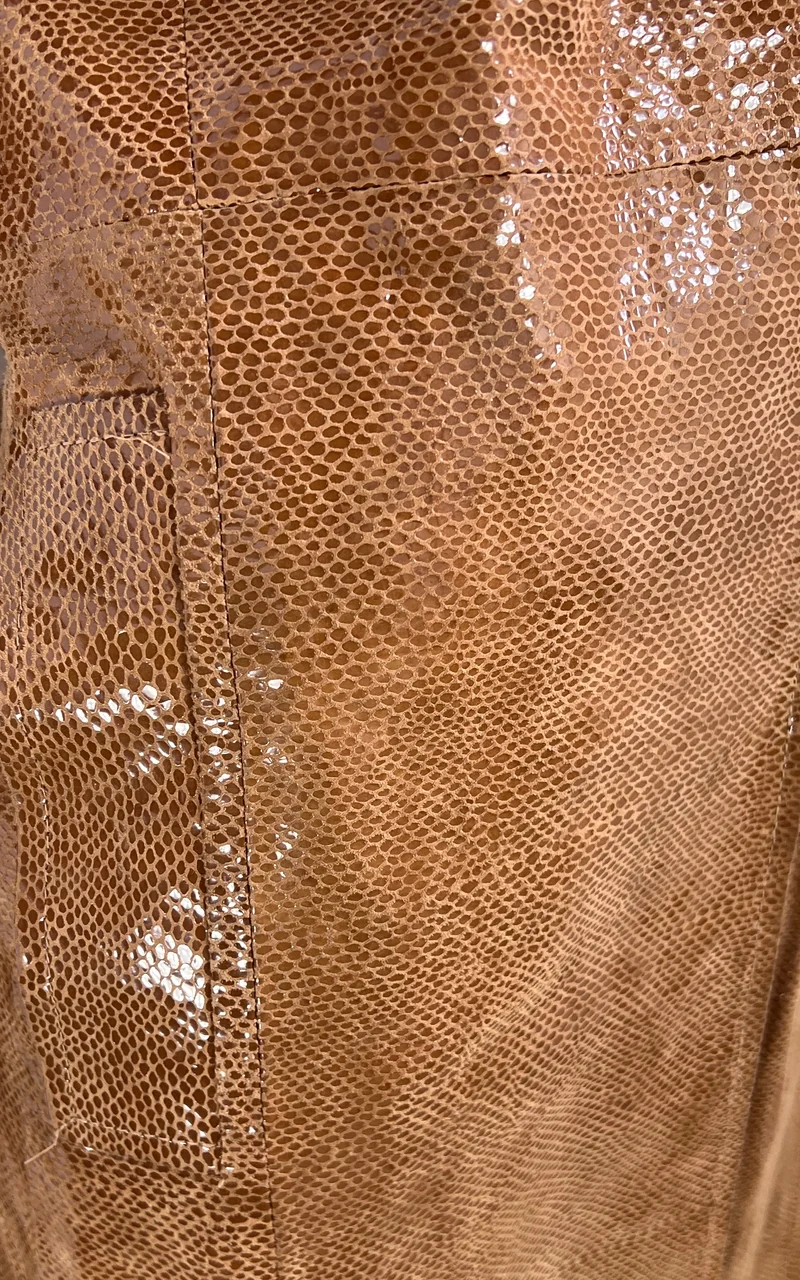 Vintage Shiny Real Leather Coat