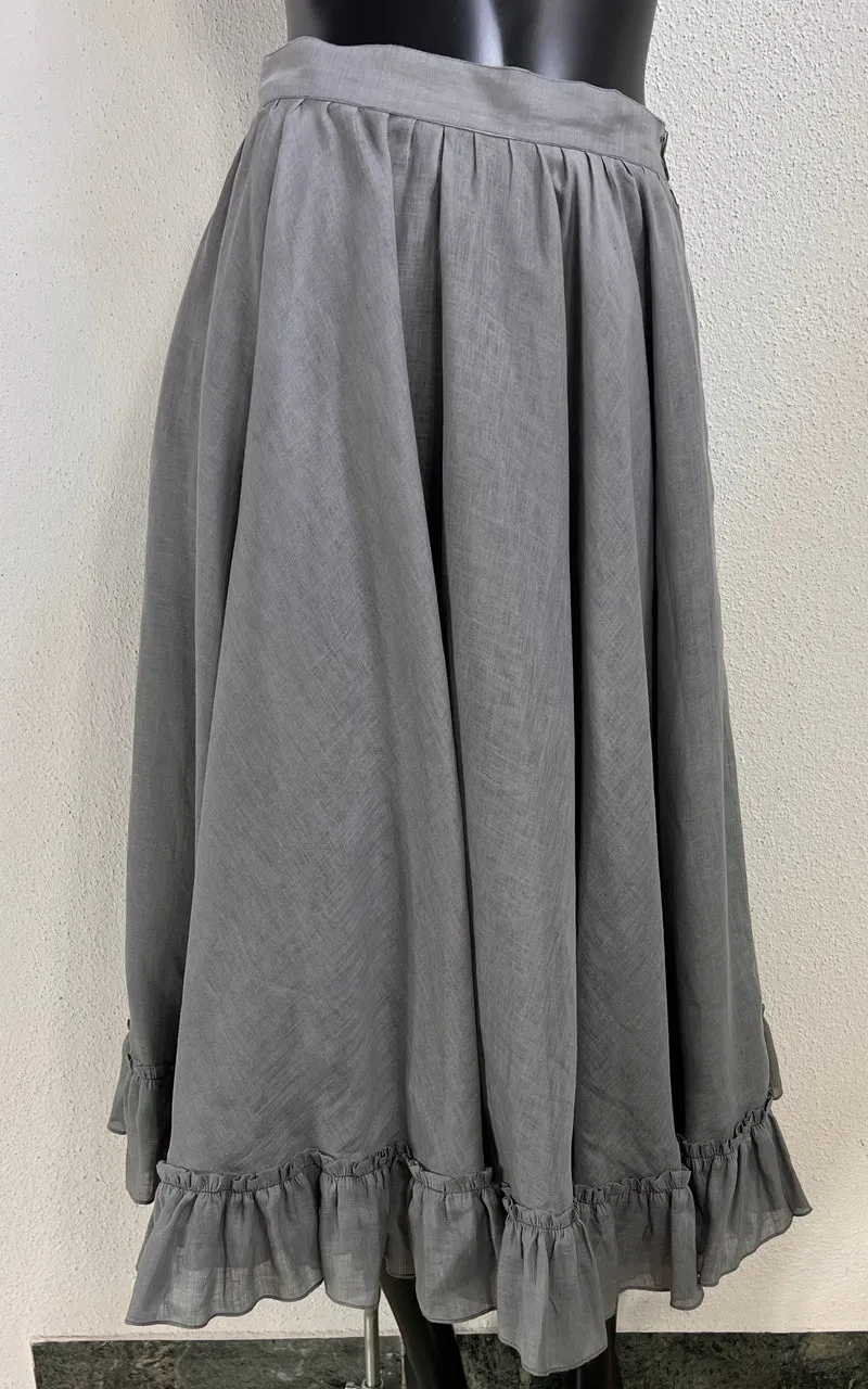 Vintage 80s Jil Sander Linen Ruffle Costume