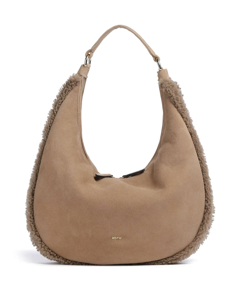 Abro Shearling Nana Small Beuteltasche cappuccino
