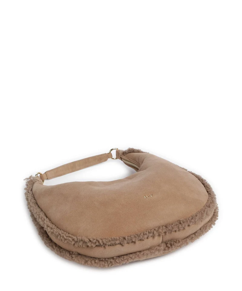 Abro Shearling Nana Small Beuteltasche cappuccino