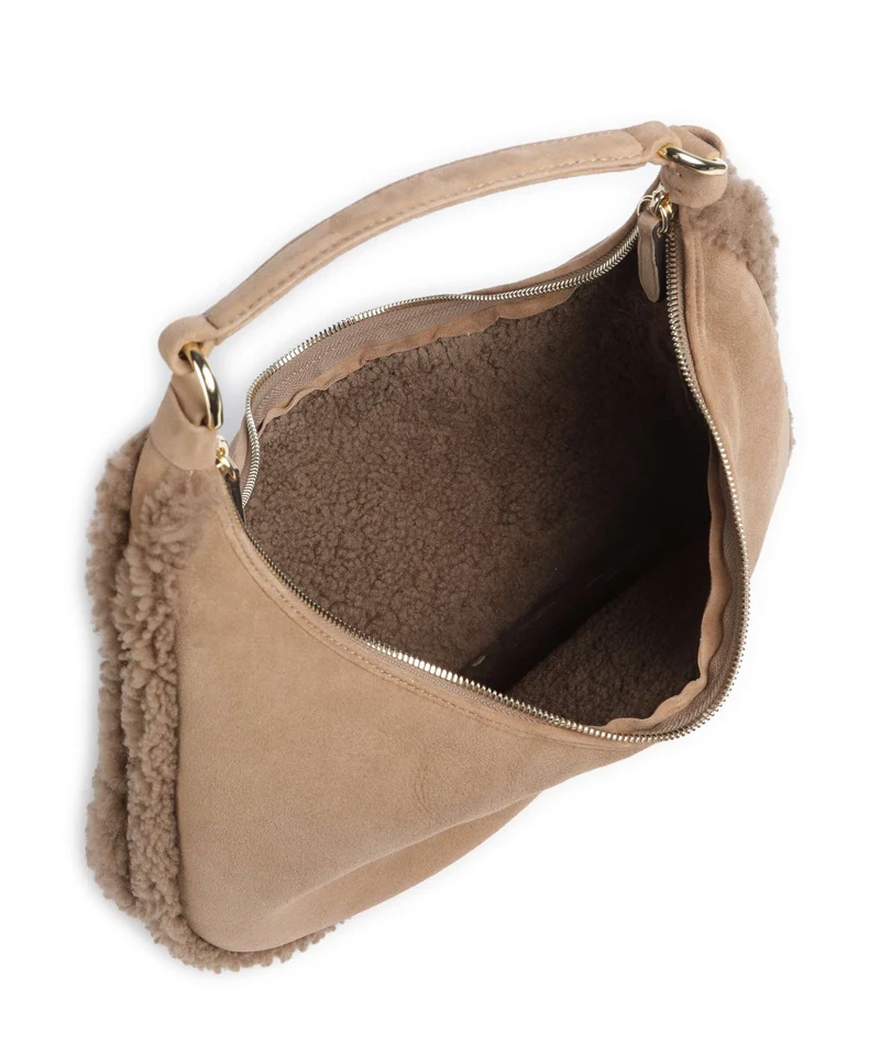 Abro Shearling Nana Small Beuteltasche cappuccino