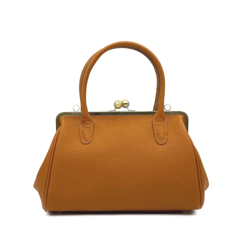 Damen Handtasche Leder "Marie" in braun - Bügeltasche, Henkeltasche, Schultertasche