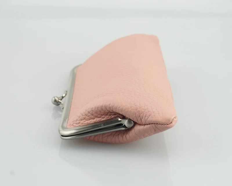 Clipbörse, Leder Geldbörse "Emma" in rosa, Damen Portemonnaie, Geldbeutel
